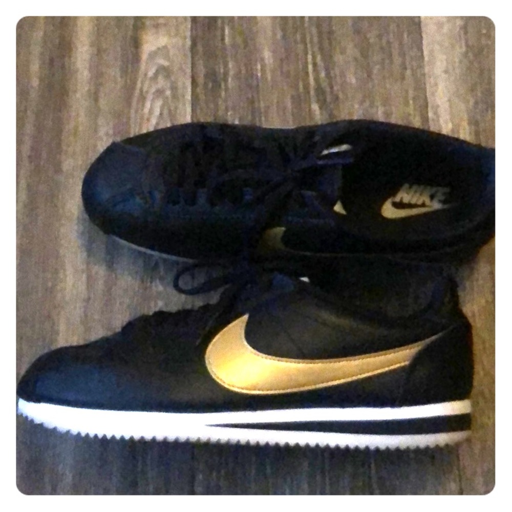 Nike Cortez Sneakers- ltd edition black and gold